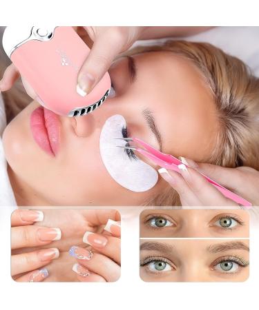 316 PCS Eyelash Extension Kit with Portable Air Conditioning Blower - Pink | Rechargeable Mini Fan, Mirror, Tapes, Tweezers & Brushes - Buy Online on GoSupps.com