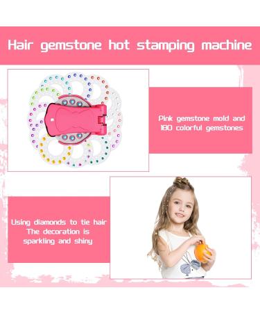Hair Gem Stamper Hair Jewel Stamper for DIY Hair Gems Decoration Set Hair Gems Stamper with 180 Hair Jewels Hair Stamper Gems for Hair/Cloth/DIY/Phone(Pink) - Buy Online on GoSupps.com