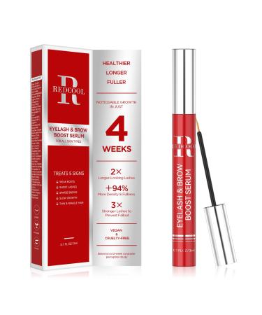 Redcool Lash Serum: Eyelash Growth Serum Gentle Natural Vegan Enhancing Treatment Nourishing Conditioning Formula for Longer Thicker Fuller Natural Lashes -3ml