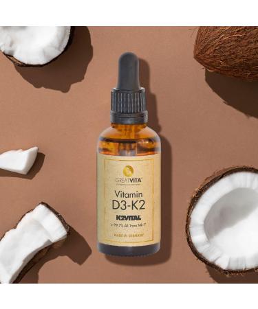 Buy GreatVita Vitamin D3-K2 30ml | High Dose 1000 IU D3 + 20 g K2 MK-7 | 1020 Drops in MCT Oil | Free Worldwide Shipping - Buy Online on GoSupps.com
