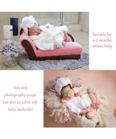 Newborn Photography Props Bathrobe Outfit | Baby Photo Prop Robe Set | Boy Girl Photoshoot Costume 0-6 Months (White) - Buy Online on GoSupps.com