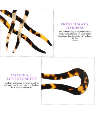 Beaupretty Outdoor Long Accessory Beaded Girl Chopsticks Stick Fork U Elegant U- Forks Out Travel Cellulose Brown Headdress Women Pins Acetate Accessories Chinese Pattern Hairpin - Buy Online on GoSupps.com