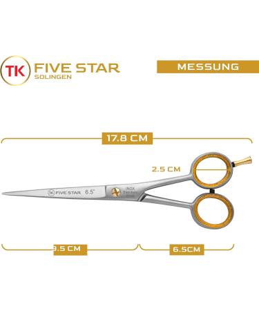 Five Star Solingen Professional 6.5 Hair Cutting Scissors - Extra Sharp Hair Shears for Men Women & Kids | Durable Rostfrei Micro-Vatting Design - Buy Online on GoSupps.com