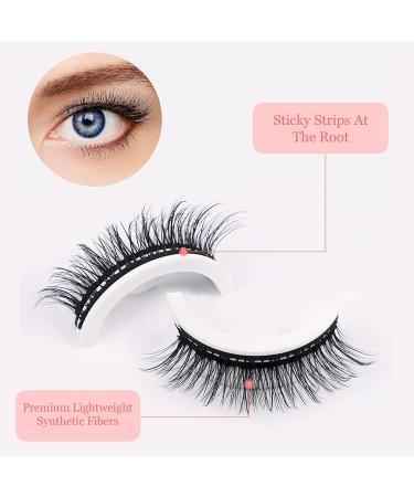 Reusable Self-Adhesive Eyelashes - Wispy Natural Look (2 Pairs) - Buy Online on GoSupps.com