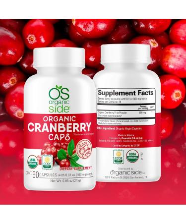 OS Organic Cranberry Capsules - UTI Prevention - USDA Certified - Non GMO & Vegan - 60 Capsules - Buy Online on GoSupps.com