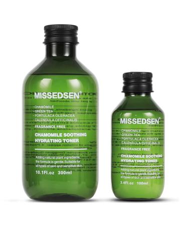 Facial Toner Hydrating Toner for Face Deep Moisturizing Skin Toner Refreshing for Sensitive Dry All Skin Types Fragrance-Free Non Comedogenic 10.1Fl Oz & Travel Size 3.4Fl Oz 5.05 Ounce (Pack of 2)