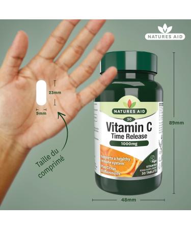 Natures Aid Vitamin C 1000mg Time Release Tablets with Citrus Bioflavonoids - Immune System Support - Vegan - Made in the UK - Buy Online on GoSupps.com