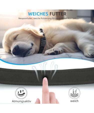 Premium IP68 Waterproof Airtag Dog Collar - Reflective & Durable for Medium-Sized Dogs | Apple Airtag Holder | Black - Buy Online on GoSupps.com