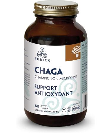 PURICA Chaga Capsules 60 Count - Antioxidant & Cholesterol Support Organic Mushroom Extract Non-GMO Supplement for Daily Use 60 count (Pack of 1) - Buy Online on GoSupps.com