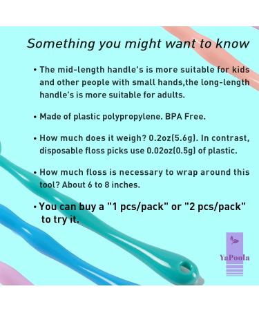 Reusable Dental Floss Handle - Adult & Kids Interdental Brush Tasteless Colorful Design - Eco-Friendly Tooth Cleaning - Buy Online on GoSupps.com