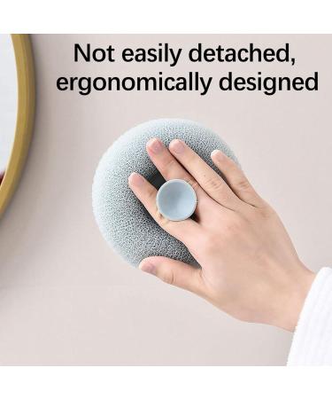 Exfoliating Bath Loofah Sponge with Suction Cup | Spa Pouf Shower Scrubber for Deep Cleaning | Body Dead Skin Remover | Rubbing Ball for Men and Women - Blue - Buy Online on GoSupps.com