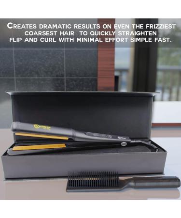 Caliber Flat Iron - 1 .223 Rem Dual-Use Professional Tourmaline Ceramic Hair Straightener & Curler | Adjustable Heat for Styling Men & Women - Buy Online on GoSupps.com