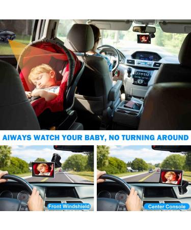 1080P Baby Car Camera Monitor | Night Vision | 5 Inch Wide View Safety Rear Facing Mirror | Baby Must-Have for Newborns - Buy Online on GoSupps.com