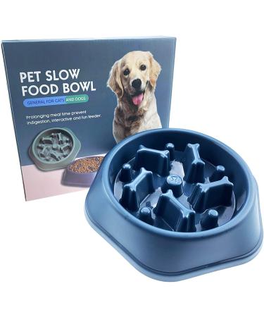 Slow Feeder Dog Bowl for Small to Medium Breed Dogs - Blue | Puppy Puzzle Bowl for Slow Eating & Treat Dispensing - Buy Online on GoSupps.com