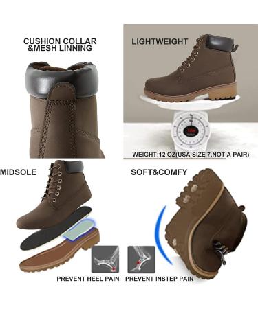 Sofysofy Women's Waterproof Outdoor Work Boots - Black Camel Combat Booties 7.5 Brown - Buy Online on GoSupps.com