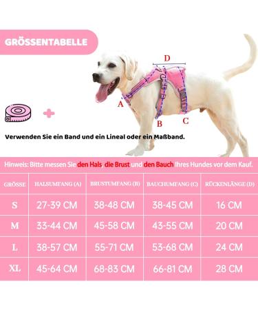 Belpro Multi-Purpose Dog Harness for Large Dogs No Pulling Reflective Adjustable Vest with Durable Handle XL Pink (1 Pack) - Buy Online on GoSupps.com