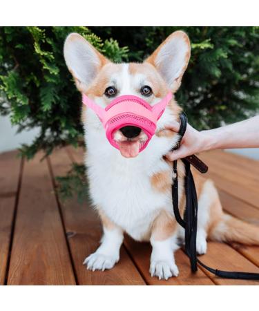 Buy Yaodhaod Dog Muzzle - Breathable Nylon Mesh Comfortable & Adjustable for Biting Chewing & Barking (Large Pink) International Shipping Available - Buy Online on GoSupps.com