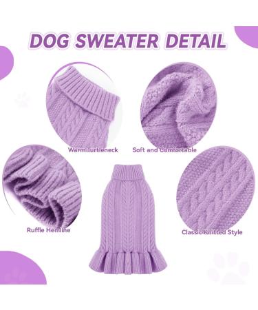 Warm Purple Dog Sweater Vest | Turtleneck Pet Clothing for Small & Medium Dogs - Buy Online on GoSupps.com