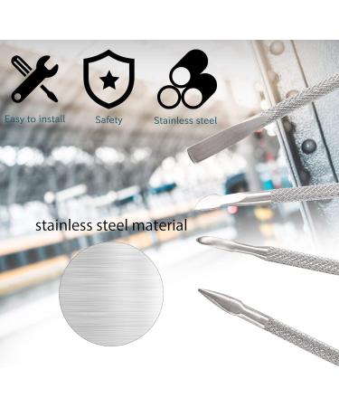 Cuticle Pusher UV Tool Nail Art Cuticle Trimmer (4 Pieces Silver) - Buy Online on GoSupps.com