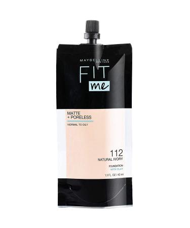 Maybelline Fit Me Matte + Poreless Liquid Foundation 112 Natural Ivory - 1.3oz Pouch Format - Buy Online on GoSupps.com