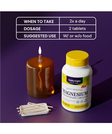 Healthy Origins Magnesium Bisglycinate Chelate (Non-GMO Gluten Free Cardiovascular Support Bone Support Neurological Support Vegan) 360 Tablets 360 Count (Pack of 1) - Buy Online on GoSupps.com