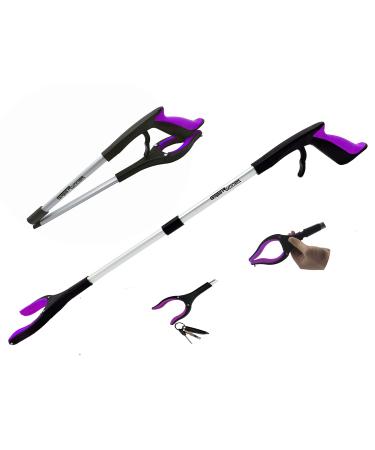 32 inch GrabRunner Reacher Grabber with Strong Magnetic (Purple)