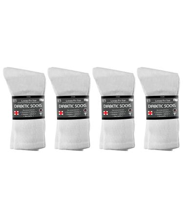 Personal Touch White Diabetic Socks Unisex Men's 12