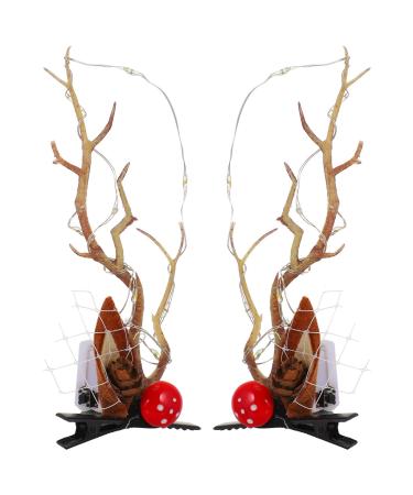 minkissy 2 Pairs Luminous Antler Hair Clip Hair Accessories for Girls Christmas Costumes Halloween Costumes Deer Christmas Hair Clips Cute Christmas Hairpins Reindeer Horns Hair Clips Dress