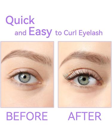Buy Heated Eyelash Curlers - Electric Eyelash Curler with 3 Heating Modes & Sensing Silicone Pad | Quick Natural Curling Tool - Bright Purple - Buy Online on GoSupps.com