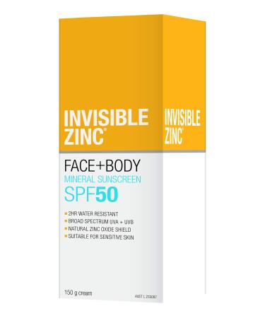 Invisible Zinc - Face + Body SunscreenSPF 50 UVA UVB (150g/5.29oz)