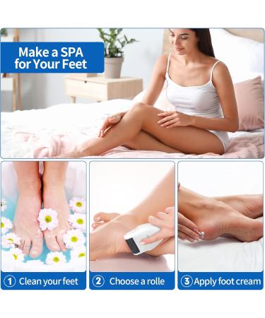 Sejoy Electric Feet Callus Removers Rechargeable 3 Grinding Heads Portable Waterproof Electronic Foot File Pedicure Tools Professional Pedi Feet Care for Dead Hard Cracked Dry Skin - Buy Online on GoSupps.com