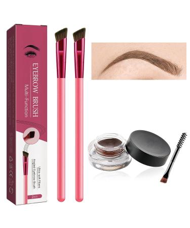 4D Hair Stroke Brow Stamp Brush Set with Eyebrow Cream - Light Brown | Ultra-Thin Angled Brush for Realistic Eyebrow Makeup - Buy Online on GoSupps.com