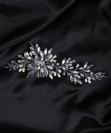 Deniferymakeup Bridal Hair Comb Bridal Hair Vine Crystals Bridal Wedding Hairpiece Wedding Hair Vine Pearl Hair Vine with Comb for Women and Girls (Style 5) - Buy Online on GoSupps.com
