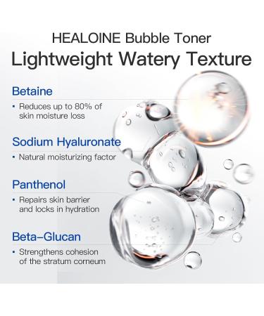 Healoine Bubble Toner Deep Moisturizing Hydrating and Refreshing Cloud Glow Toner for Face Nature Vegan Korean Skin Care 180ml/6.1 fl.oz. - Buy Online on GoSupps.com