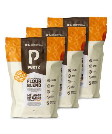 Peetz S.M.A.R.T. Blend is the first and only 60% Superfoods & Ancient Whole Grains | Allergen-free |Gluten-Free | Low-Starch | One-To-One | NUTRITIOUS | All-Purpose Flour | Easy to use blend For Bread Pizza Pasta Cookies Cakes muffins | Healthier deliciou