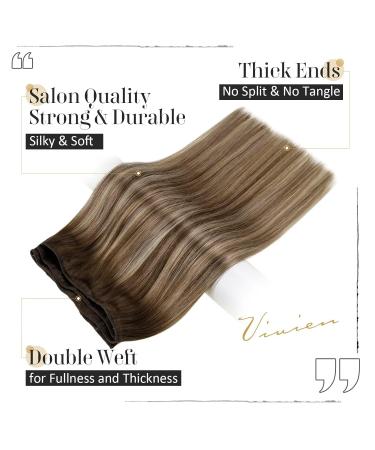 Vivien Real Hair Extensions - Dark Brown to Caramel Ombre - 100g 40cm Tresses #4/27/4 - International Shipping Available - Buy Online on GoSupps.com