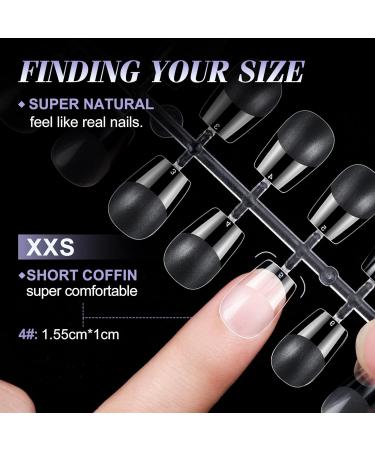 Gelike EC Extra Short Soft Gel Nail Tips Kit - 240 Pieces XXS Coffin Shaped Pre-buff PMMA Resin Clear Ultra-Thin Design - Buy Online on GoSupps.com