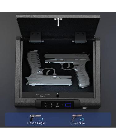 Billconch Large Biometric Gun Safe for Pistols | Fingerprint, PIN, Key Unlock | Voice Guide | Handgun Safe for Home, Car | Cloakroom, Bedroom, Nightstand - Buy Online on GoSupps.com