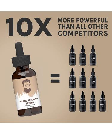 Crafted Beard Growth Kit - 3x Oil, Roller, Vitamins - Thicker Fuller Beard - 3 Month Supply - Buy Online on GoSupps.com