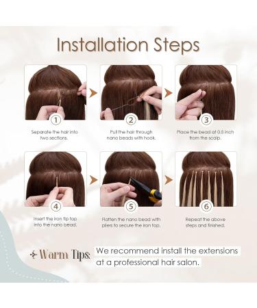 Elailite Nano Ring Hair Extensions Blonde Real Human Hair 50 Strands 50g Cold Fusion With Nano Beads Remy Hair Straight (#60 Platinum Blonde 16 Inch) 16 Inch (NANO) #60 Platinum Blonde - Buy Online on GoSupps.com