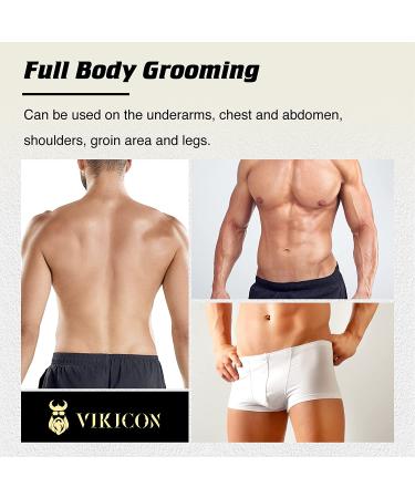 VIKICON Electric Groin Hair Trimmer and Body Groomer for Men - Waterproof Wet/Dry Hair Clippers with Replaceable Ceramic Blades - Male Hygiene Razor - Buy Online on GoSupps.com