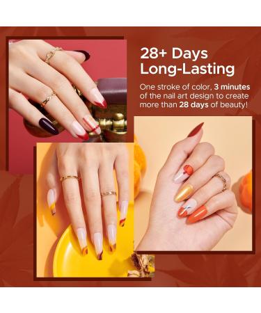 MEFA Fall Gel Nail Polish Set - 12 Autumn Colors | Orange Red Yellow Gold & Brown | Glitter Nail Art Kit for DIY Home Salon & Manicure Gifts for Women & Girls - Buy Online on GoSupps.com