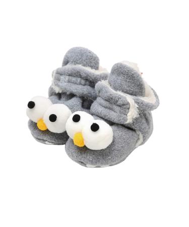 EDOTON Unisex Newborn Winter Boots Warm Stripe Bootie Non-Slip Sole Soft Stay On Ajustable Bootie Sock 6-12 Months C Light Gray