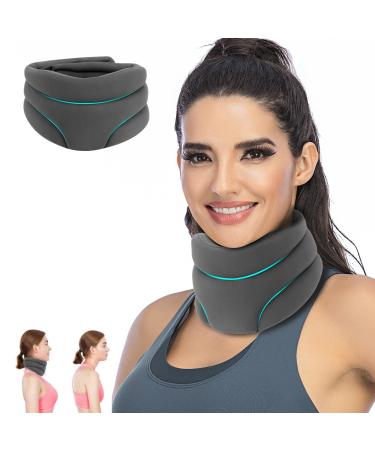 Mineup Cervicorrect Neck Brace Neck Support Brace for Pressure Relief Soft Neck Brace Cervical Collar for Stabilizes Vertebrae Sleeping Relieves Pain and Pressure for Women & Men (Grey)