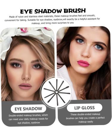 HAPINARY 30 Pcs Eye Shadow Brush Double Ended Makeup Brush Double Sided Makeup Brush Brow Brush Nylon Black - Buy Online on GoSupps.com