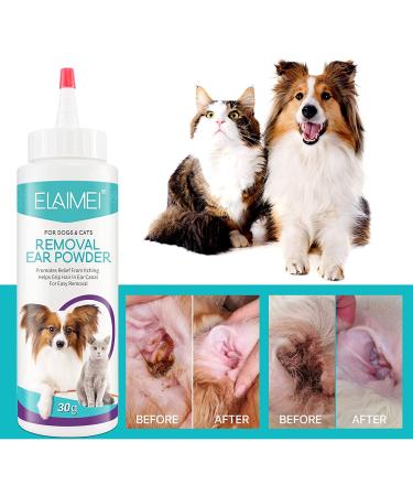SuperSr Pet Ear Cleaner Solution - Stop Itching & Infections in Dogs & Cats - Controlling Odor - 1PC Removal Ear Powder - Buy Online on GoSupps.com