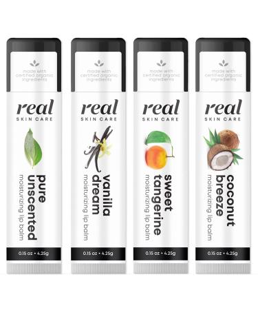 Real Skin Care Organic Flavored Lip Balm Lip Repair for Dry Cracked Lips Coconut Oil Lip Balm Lip Balm Set Beeswax Lip Balm Lip Balm Pack Organic Lip Balm Girls Trip Gift Favor Lip Balm Organic Variety 1 Count (Pack o