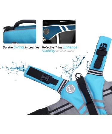 Vivaglory Sports Style Dog Life Jacket - Adjustable Durable Buoyancy Vest for Small Dogs (XS 43-51 cm) - Safe Fastening System - Blue - Buy Online on GoSupps.com
