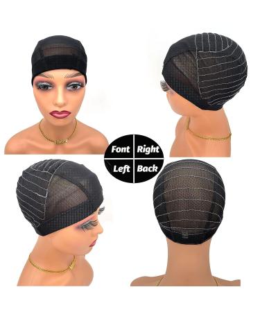 Stretchable Mesh Dome Wig Cap with 1 Elastic Band and 4 Combs - Medium Black 13x4 Lace Front Wig - Buy Online on GoSupps.com