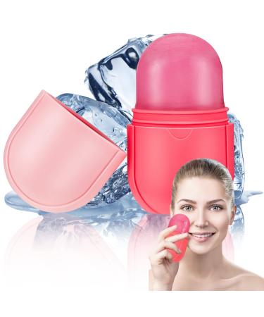 Ice Face Roller Ice Face Mould Ice Holder for Face Ice Stick Beauty Facial Icing Roller Skin Care Silicone Face Ice Cube Icing Tool Ice Sphere for Brighten Remove Lines (Pink,2.6 x 2.1 x 4.9 Inch) 2.6 x 2.1 x 4.9 Inch Pink